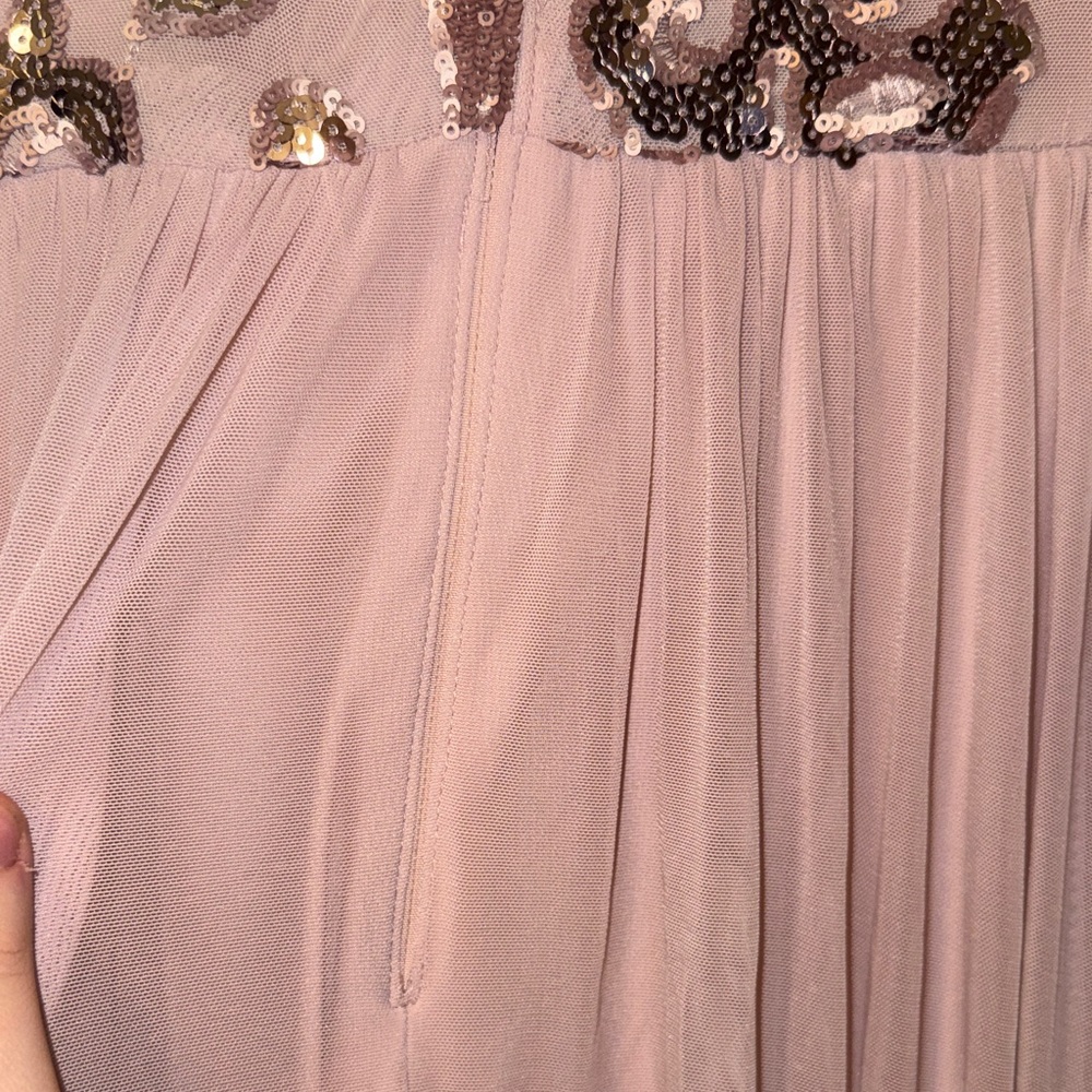 Betsy & Adam Blush Sequin Floral Bodice Maxi Dress - Picture 14 of 15